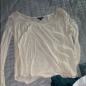 Long sleeve cream top